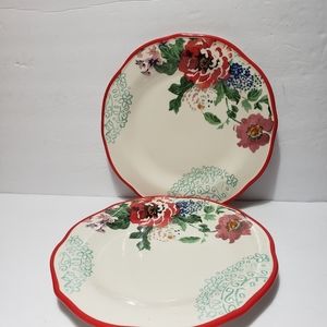 Set Of 2 THE PIONEER WOMAN "Country Garden" Dinner Plates